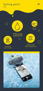 Stevvex floating waterproof phone pouch, 7.2-inch case for swimming with IPX8 rating
