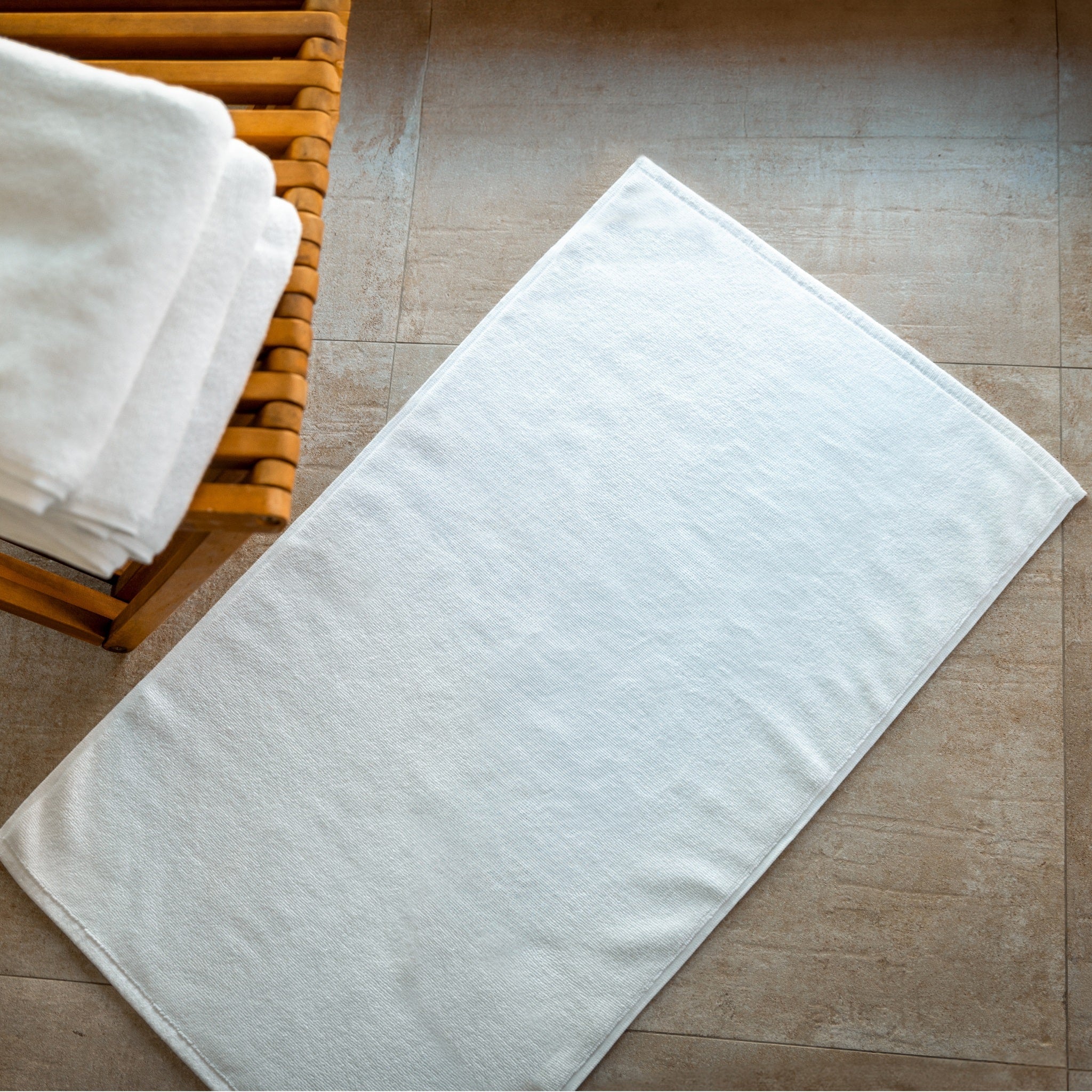 Luxury Organic Bath Mats Four Pack by ecobrands, white cotton