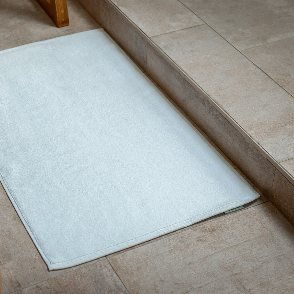 Luxury Organic Bath Mats by ecobrands; white bath mat