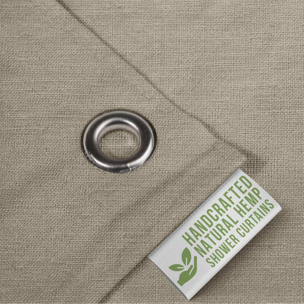 Organic Hemp Shower Curtain for Natural Plastic Free Bath Tub and Stall Sizes Made in USA by Bean Products