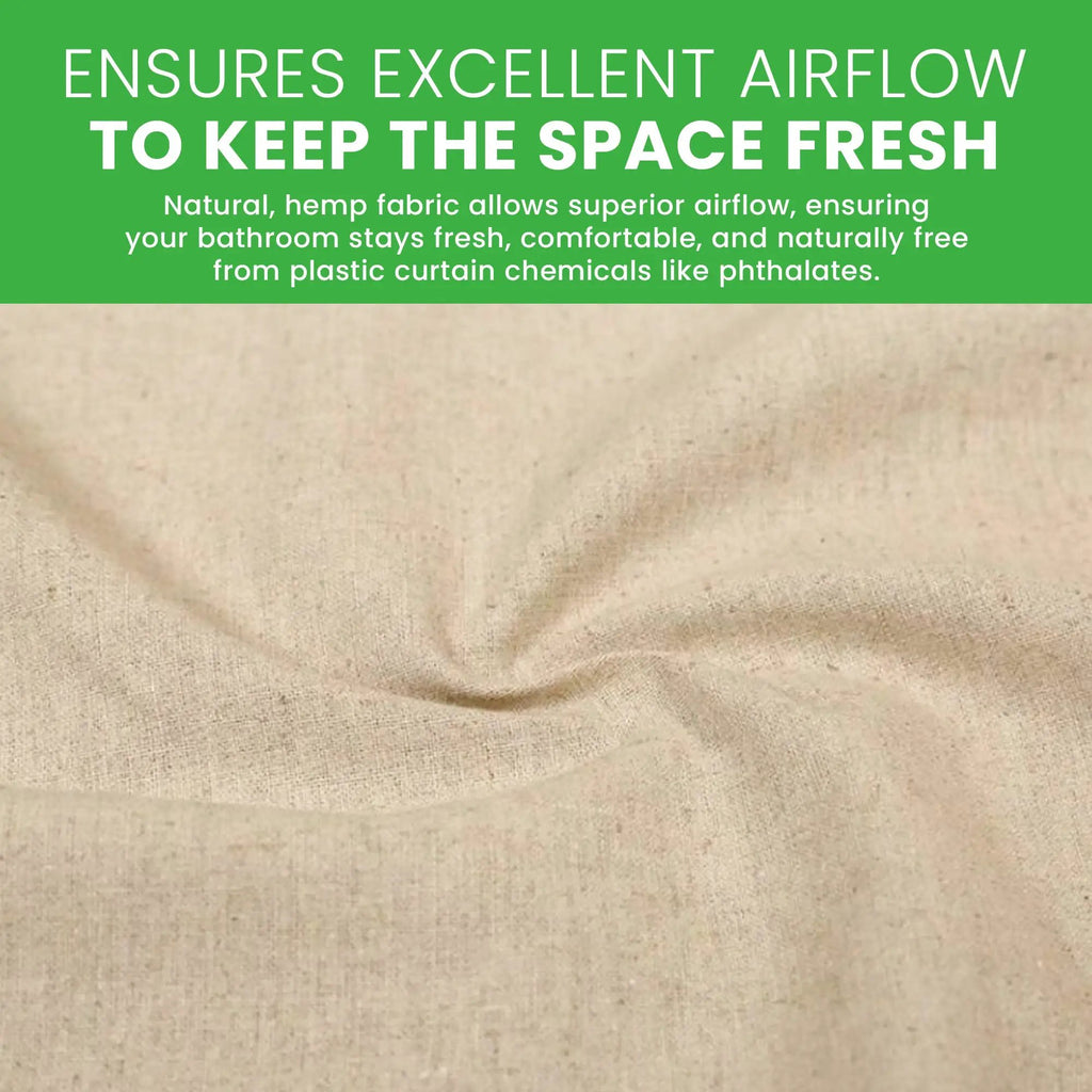 Organic Hemp Shower Curtain for Natural Plastic Free Bath Tub and Stall Sizes Made in USA by Bean Products