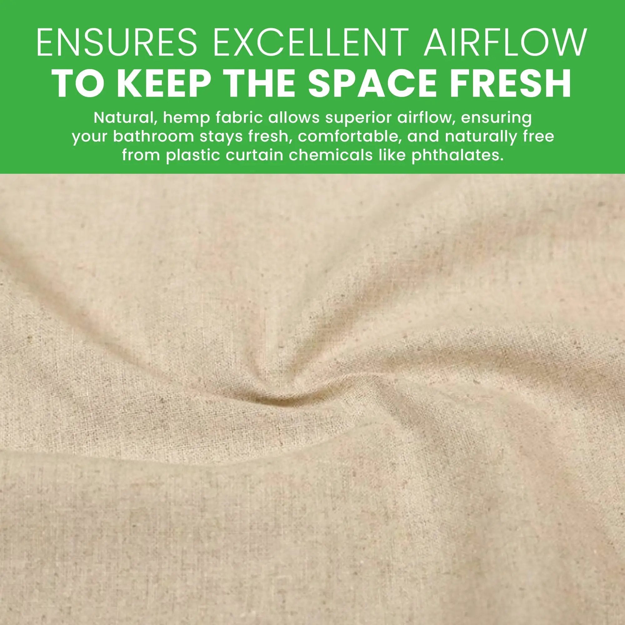 Organic Hemp Shower Curtain for Natural Plastic Free Bath Tub and Stall Sizes Made in USA by Bean Products