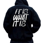 Men's It Is What It Is Distressed Hoodie - clean cutout