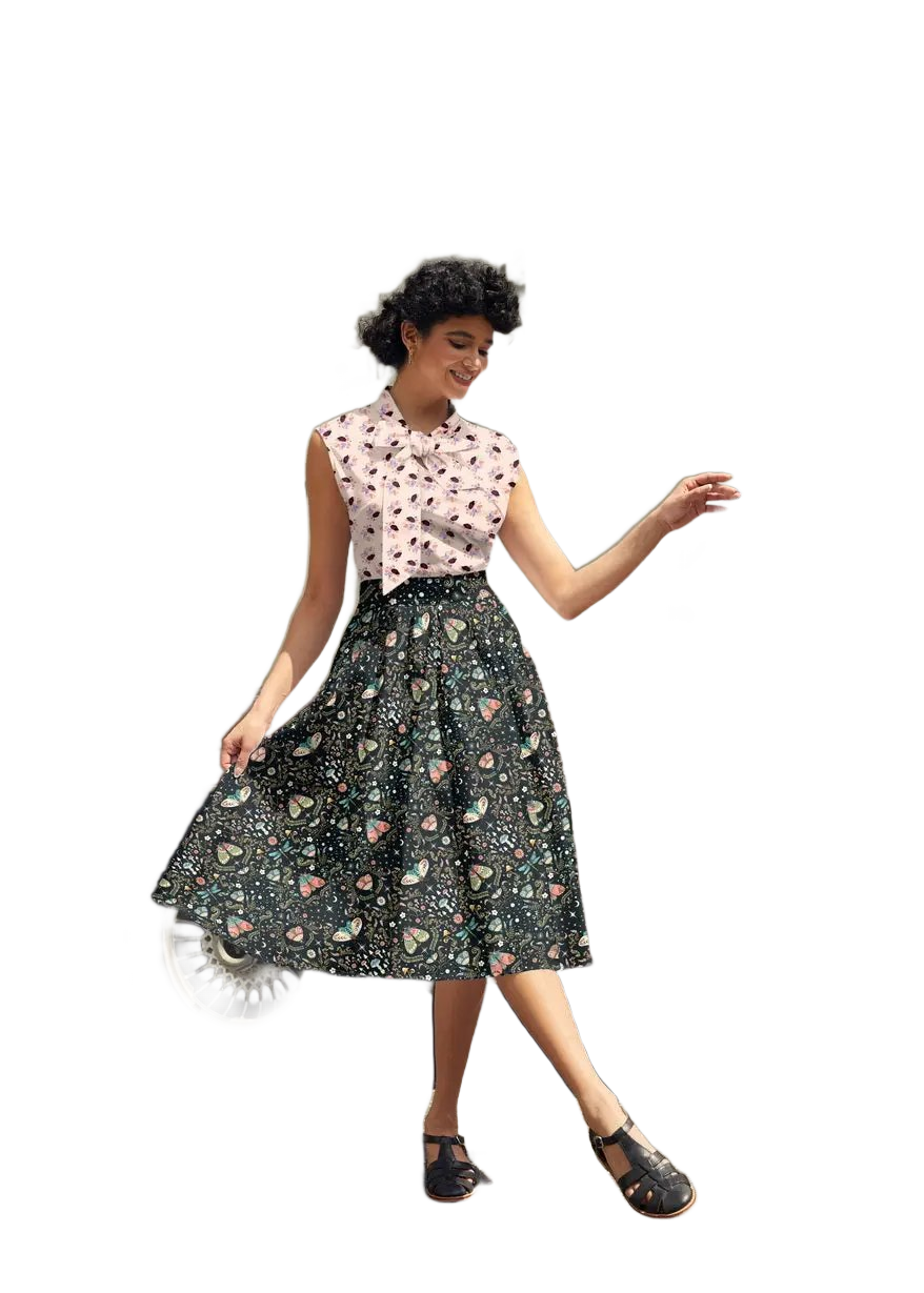 Midnight Print Doris Skirt - clean cutout