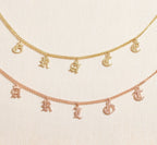 Personalized Name Necklace in Gothic Design Style