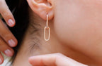 Chunky Link Chain Earrings in rose gold by silvergoldandrose; long oval drop links.