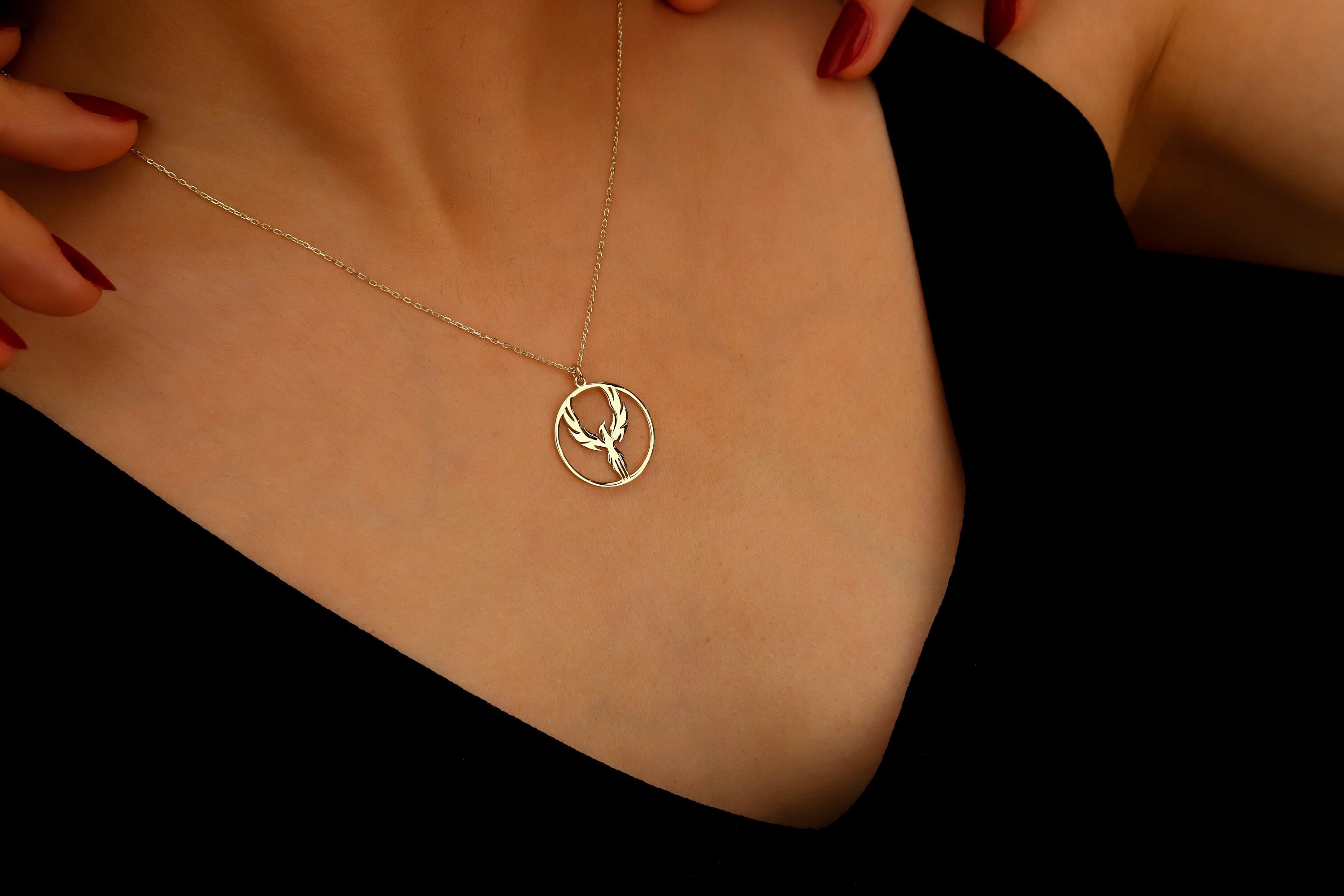Firebird Jewelry Sterling Silver Phoenix Necklace | Handmade Charm of Transformation