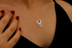 Sterling silver phoenix firebird charm necklace.