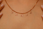 Personalized Name Necklace in Gothic Design Style
