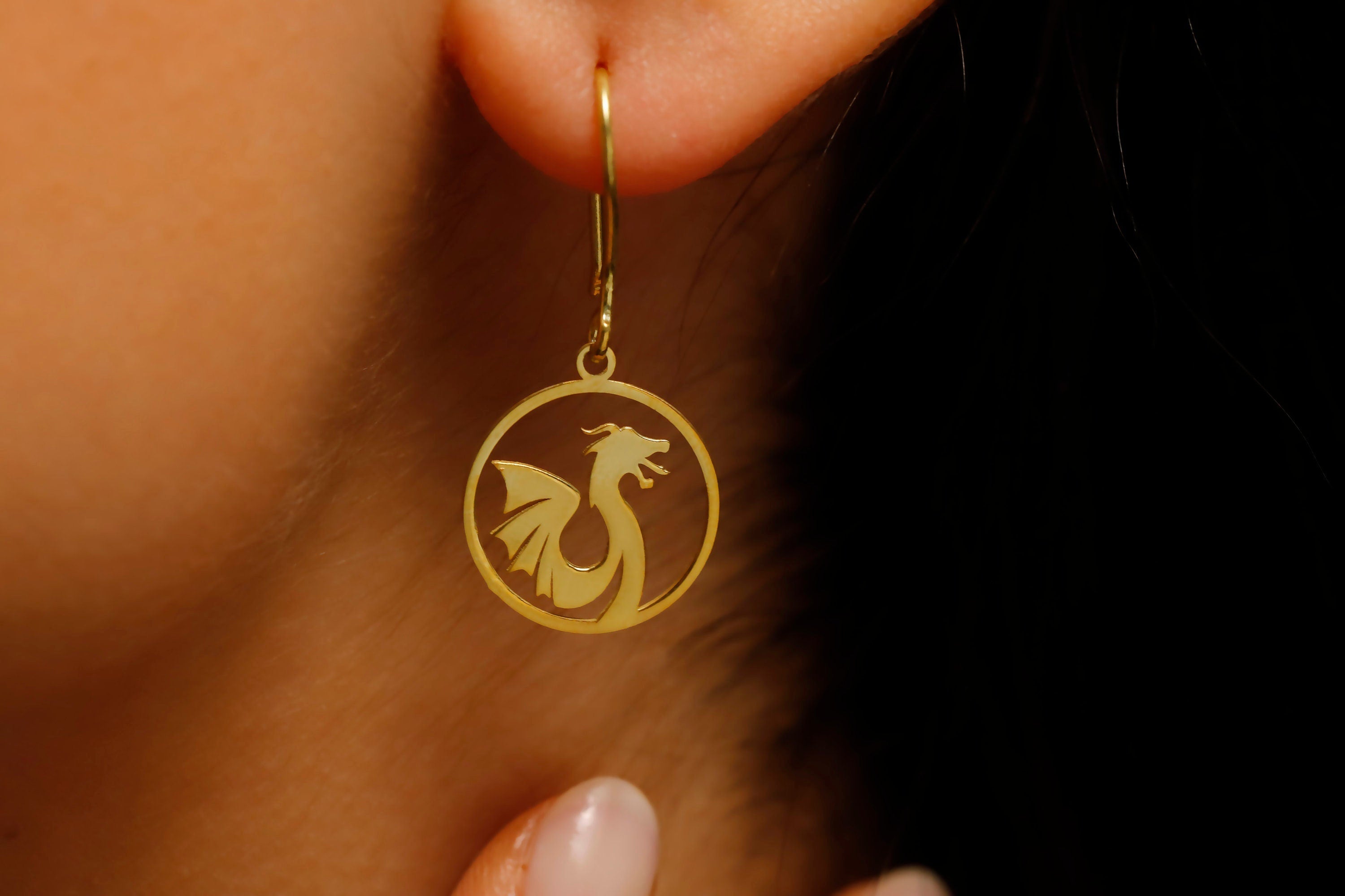 Dragonfly Jewelry Sterling Silver Dragon Dangle Earrings – Celebrate Chinese New Year in Style