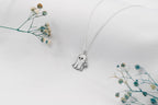 Silver Ghost Necklace with Pumpkin Charm | Spooky Halloween Jewelry