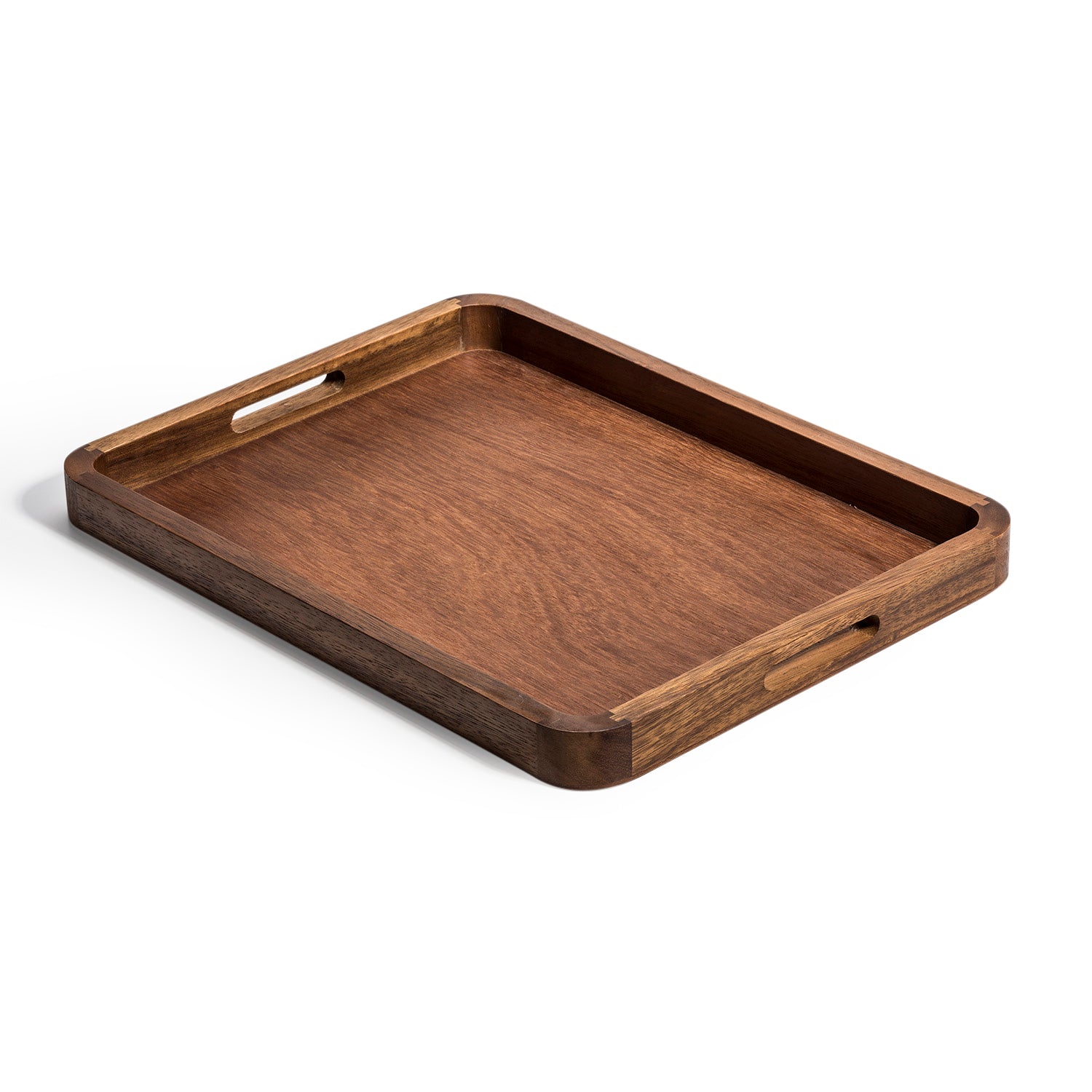 Aalborg rectangular acacia wood serving tray, 18 by 14 inches.