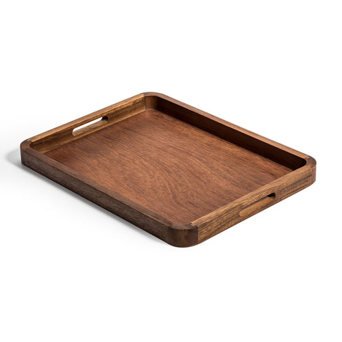 Aalborg rectangular acacia wood serving tray, 18 by 14 inches.