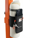 BLAUBECK Magnetic Bag with water bottle sleeve and large phone holder; black pouch with keys.