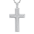 Men's stainless steel Our Father English Prayer rotating cross pendant necklace by DailySale