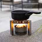City Bonfires collapsible stainless steel camp stove, cooker, and trivet.