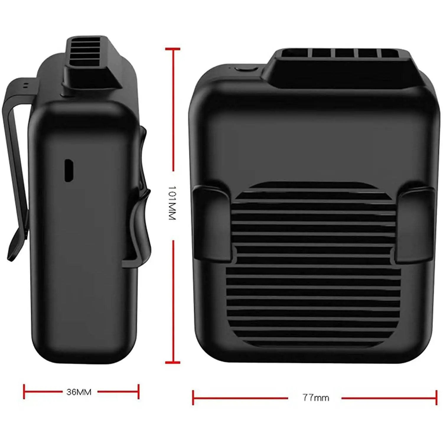 Portable Mini Neck Waist Fan, black DailySale wearable cooling device for outdoor recreation.
