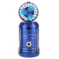 Solar USB Charging Tent Light + Fan by DailySale, blue portable camping lantern for outdoor use