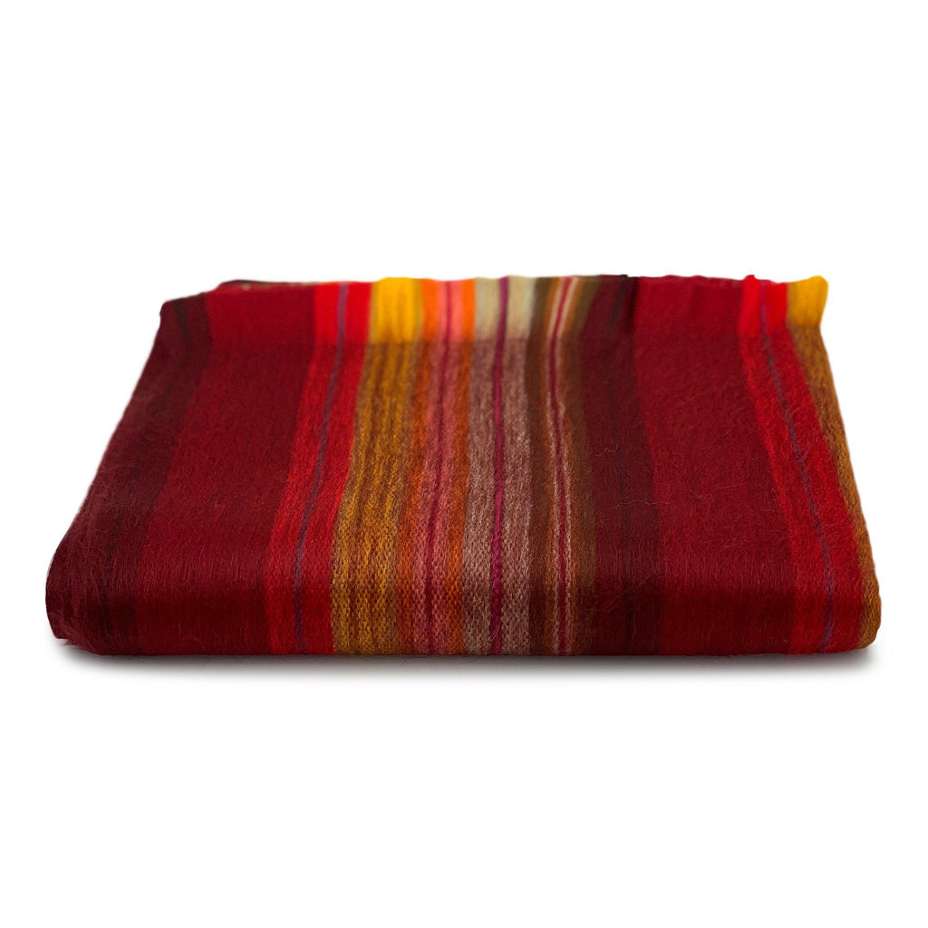 Autumn sunset Timeless Accent alpaca shawl.