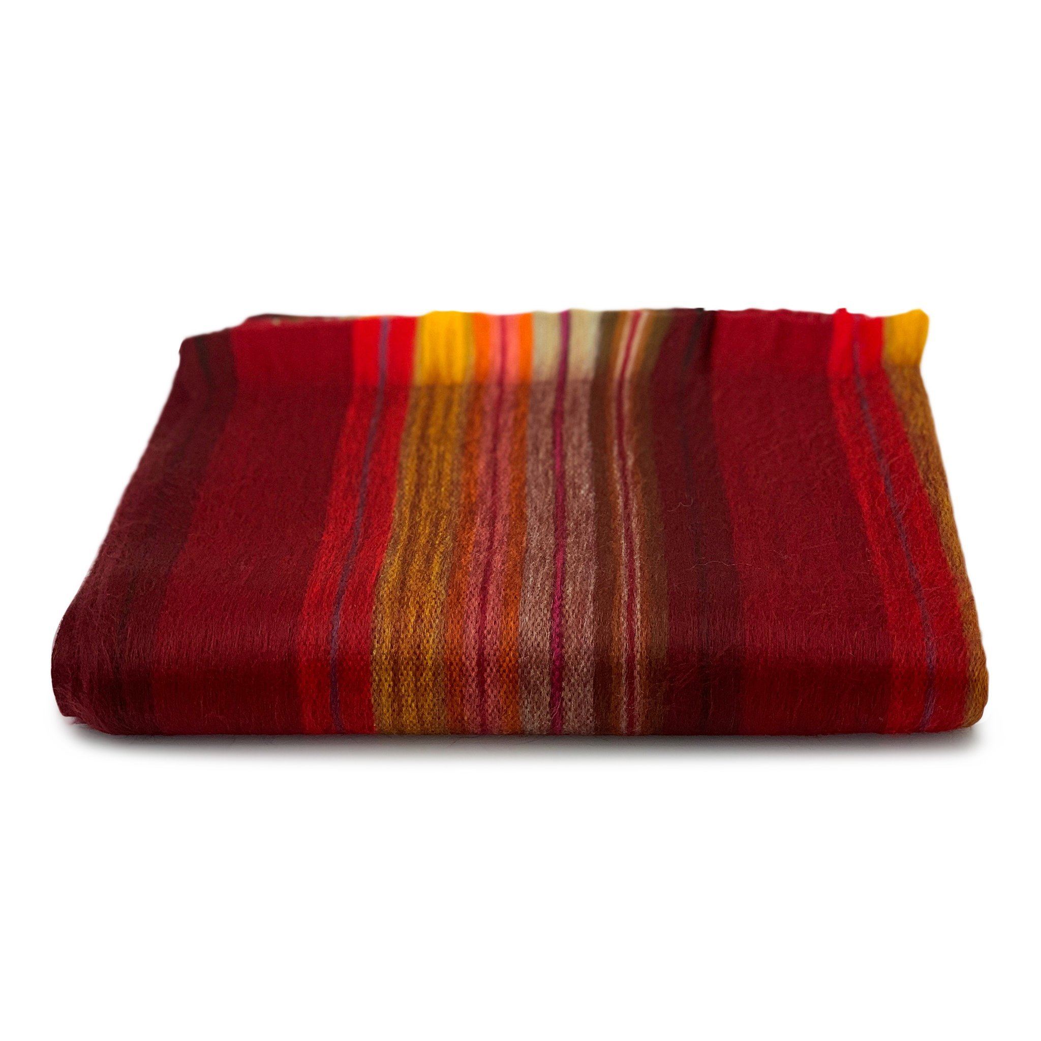 Autumn sunset Timeless Accent alpaca shawl.