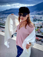 Ivory Timeless Accent alpaca shawl.