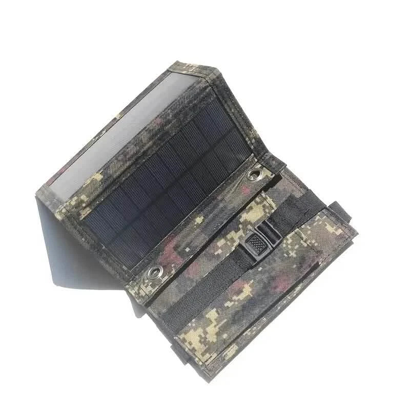 USB Foldable Solar Panel by DailySale, camo-pattern portable mobile charger with solar cells