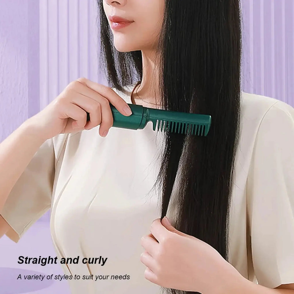 Wireless Hair Straightener Brush Portable Ceramic Comb