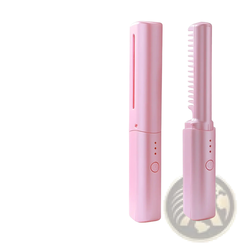 Wireless Hair Straightener Brush Portable Ceramic Comb